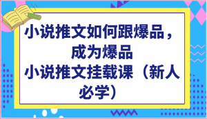 小说推文如何跟爆品，成为爆品，小说推文挂载课（新人必学）-吾藏分享