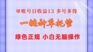 一键种草托管 单账号日收益13元  10个账号一天130  绿色稳定 可无限推广-吾藏分享