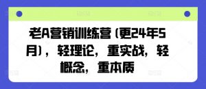 老A营销训练营(更24年5月)，轻理论，重实战，轻概念，重本质-吾藏分享