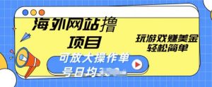 海外网站撸金项目，玩游戏赚美金，轻松简单可放大操作，单号每天均一两张-吾藏分享