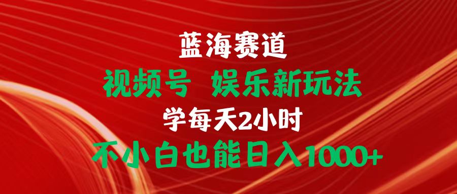 蓝海赛道视频号 娱乐新玩法每天2小时小白也能日入1000+-吾藏分享