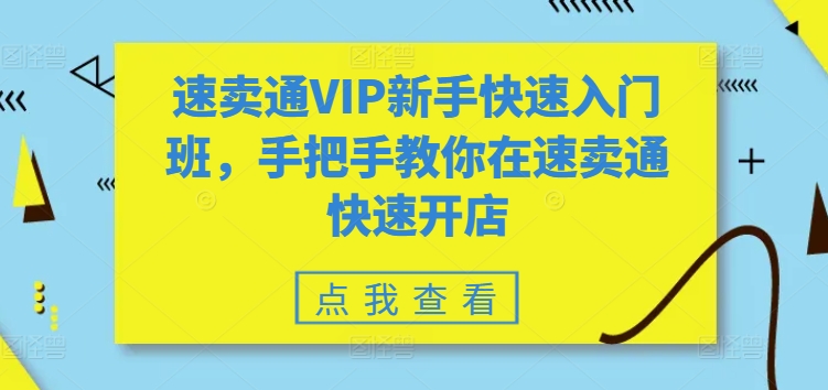 速卖通VIP新手快速入门班，手把手教你在速卖通快速开店-吾藏分享