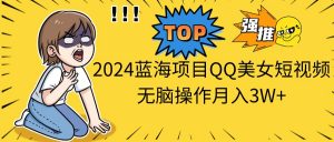 2024蓝海项目QQ美女短视频无脑操作月入3W+-吾藏分享