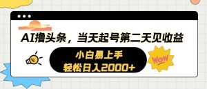 AI撸头条，当天起号，第二天见收益。轻松日入2000+-吾藏分享