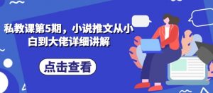 私教课第5期，小说推文从小白到大佬详细讲解-吾藏分享