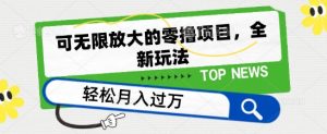 可无限放大的零撸项目，全新玩法，一天单机撸个50+没问题-吾藏分享