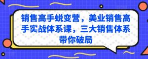 销售高手蜕变营，美业销售高手实战体系课，三大销售体系带你破局-吾藏分享