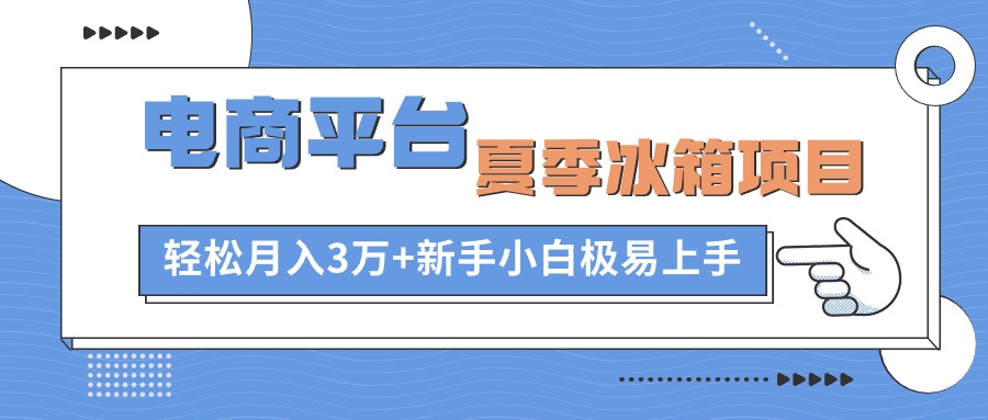 电商平台夏季冰箱项目，轻松月入3万+，新手小白极易上手-吾藏分享