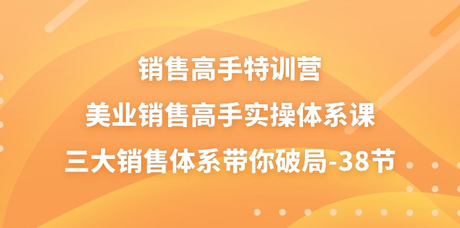 销售-高手特训营，美业-销售高手实操体系课，三大销售体系带你破局-38节-吾藏分享