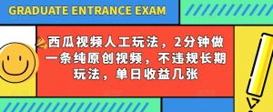 西瓜视频写字玩法，2分钟做一条纯原创视频，不违规长期玩法，单日收益几张-吾藏分享