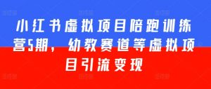 小红书虚拟项目陪跑训练营5期，幼教赛道等虚拟项目引流变现-吾藏分享