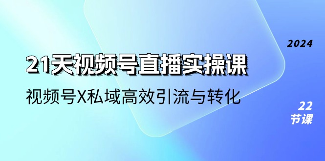 21天-视频号直播实操课，视频号X私域高效引流与转化（22节课）-吾藏分享