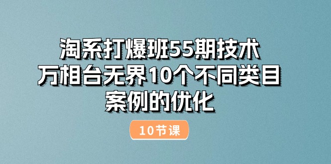 淘系打爆班55期技术：万相台无界10个不同类目案例的优化（10节）-吾藏分享