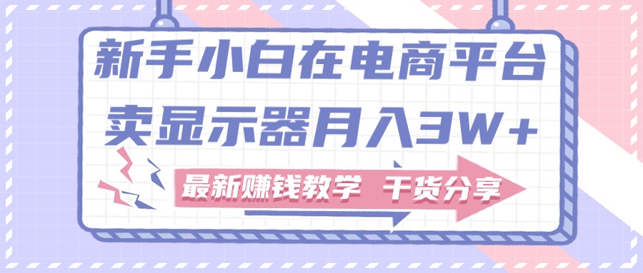 新手小白如何做到在电商平台卖显示器月入3W+，最新赚钱教学干货分享-吾藏分享