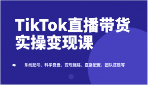 TikTok直播带货实操变现课：系统起号、科学复盘、变现链路、直播配置、团队搭建等-吾藏分享