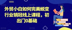 外贸小白如何完美蜕变行业销冠线上课程，初出门0基础-吾藏分享