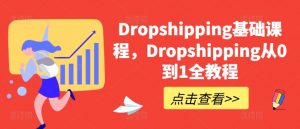 Dropshipping基础课程，Dropshipping从0到1全教程-吾藏分享