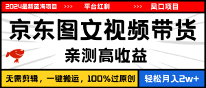 2024最新蓝海项目，逛逛京东图文视频带货，无需剪辑，月入20000+-吾藏分享