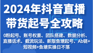 2024年抖音直播带货起号全攻略：起号/权重/团队/数据/话术/截流等-吾藏分享