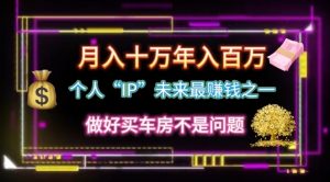 个人“ip”月入10w，年入100w-吾藏分享