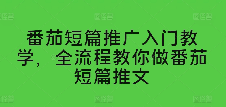 番茄短篇推广入门教学，全流程教你做番茄短篇推文-吾藏分享