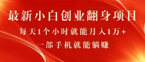 最新小白创业翻身项目，每天1个小时就能月入1万+，0门槛，一部手机就能…-吾藏分享