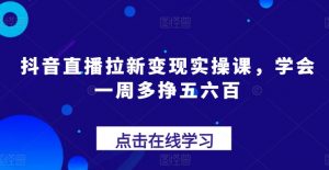 抖音直播拉新变现实操课，学会一周多挣五六百-吾藏分享