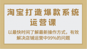 淘宝打造爆款系统运营课：以最快时间了解最新操作方式，有效解决店铺运营中99%的问题-吾藏分享