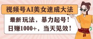 视频号AI美女速成大法，暴力起号，日赚1000+，当天见效-吾藏分享