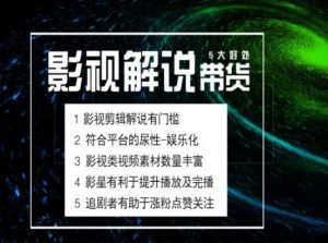 电影解说剪辑实操带货全新蓝海市场，电影解说实操课程-吾藏分享