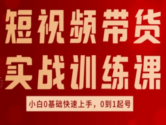 短视频带货实战训练课，好物分享实操，小白0基础快速上手，0到1起号-吾藏分享