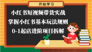 小红书短视频带货实战-掌握小红书基本玩法规则，0-1起店进阶项目拆解-吾藏分享