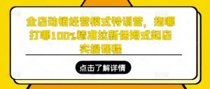 全店动销经营模式特训营，指哪打哪100%精准拉新保姆式起店实操课程-吾藏分享