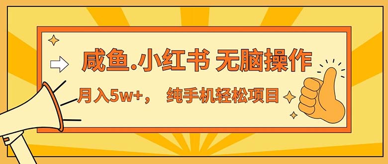 2024最赚钱的项目，咸鱼，小红书无脑操作，每单利润500+，轻松月入5万+…-吾藏分享