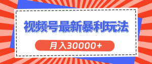 视频号最新暴利玩法，轻松月入30000+-吾藏分享