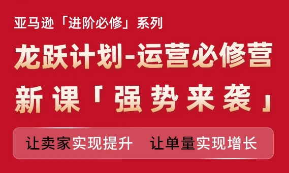 亚马逊进阶必修系列，龙跃计划-运营必修营新课，让卖家实现提升 让单量实现增长-吾藏分享