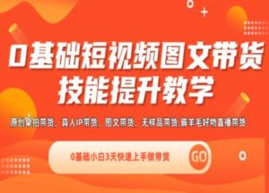 0基础短视频图文带货实操技能提升教学(直播课+视频课),0基础小白3天快速上手做带货-吾藏分享