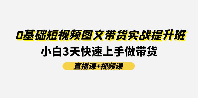 0基础短视频图文带货实战提升班，小白3天快速上手做带货(直播课+视频课)-吾藏分享