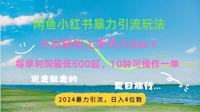 2024暑假赚钱项目小红书咸鱼暴力引流，简单无脑操作，每单利润500+，…-吾藏分享