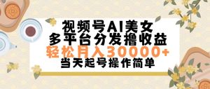 视频号AI美女，轻松月入30000+,操作简单轻松上手-吾藏分享