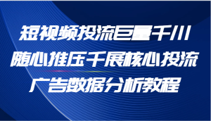 短视频投流巨量千川随心推压千展核心投流广告数据分析教程（65节）-吾藏分享