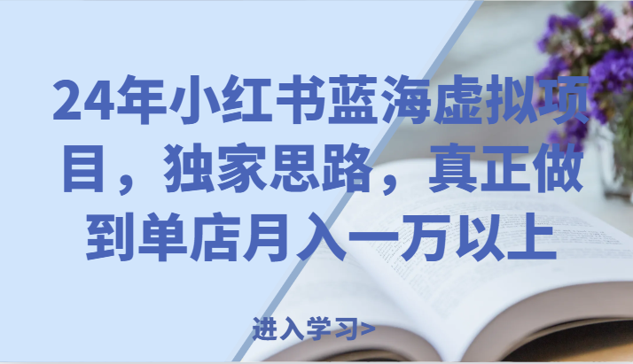 24年小红书蓝海虚拟项目，独家思路，真正做到单店月入一万以上。-吾藏分享