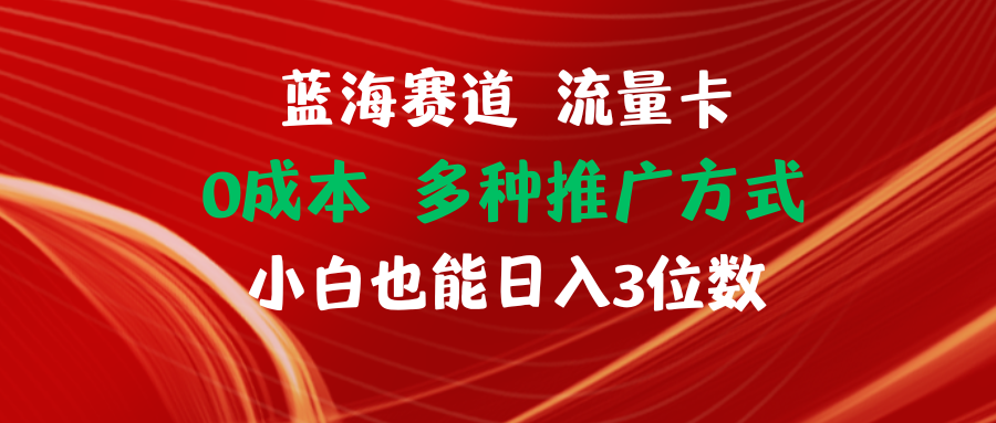 蓝海赛道 流量卡 0成本 小白也能日入三位数-吾藏分享