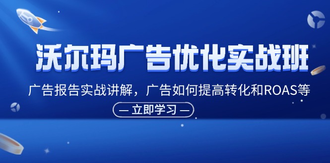 沃尔玛广告优化实战班，广告报告实战讲解，广告如何提高转化和ROAS等-吾藏分享