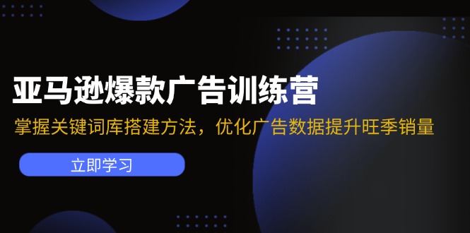 亚马逊爆款广告训练营：掌握关键词库搭建方法，优化广告数据提升旺季销量-吾藏分享