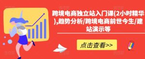 跨境电商独立站入门课(2小时精华),趋势分析/跨境电商前世今生/建站演示等-吾藏分享