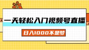 一天入门视频号直播带货，日入1000不是梦-吾藏分享