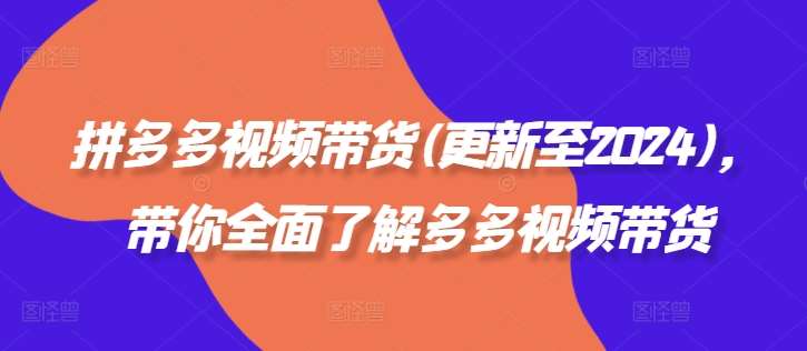 拼多多视频带货(更新至2024)，带你全面了解多多视频带货-吾藏分享