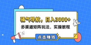 日入3000+ 骚气导航，多渠道矩阵玩法，实操教程-吾藏分享