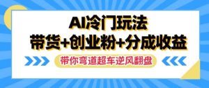 AI冷门玩法，带货+创业粉+分成收益，带你弯道超车，实现逆风翻盘【揭秘】-吾藏分享